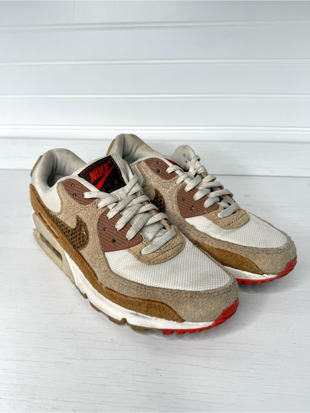 Nike Air Max 90 SE 'Pale Ivory Snakeskin Swoosh'  Size 6.5W
